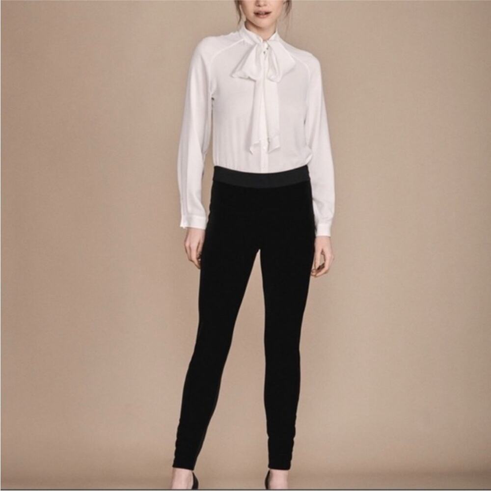 Anne Fontaine Andy Leggings Size Eu 40 US 6 8 Medium Black Velvet Designer Pants